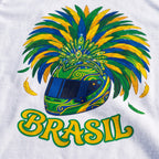 Close-up of the Brazil Festival Interlagos Helmet F1 t-shirt print on White cotton