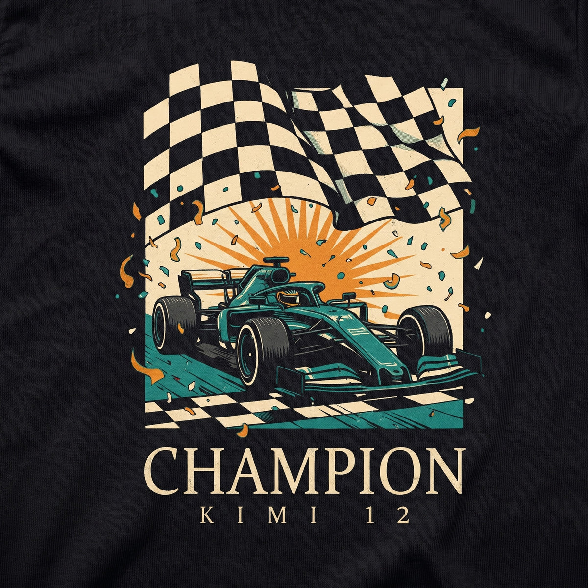 Kimi Champion Scene t-shirt print close-up