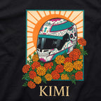 Kimi Dia de los Muertos Helmet t-shirt print close-up