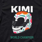 Kimi Sugar Skull World Champion t-shirt print close-up