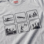 Close-up of the Racing Picto (Horizontal) F1 t-shirt print on Sport Grey cotton