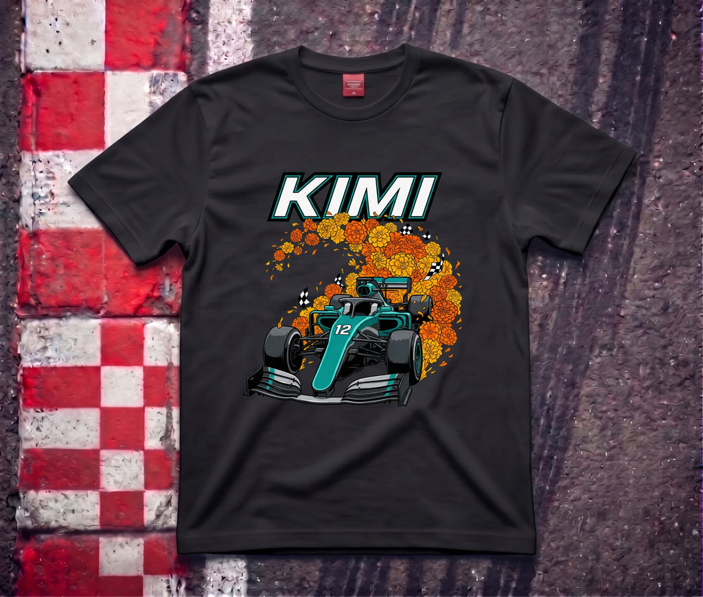 Kimi 12 Marigold Trail black t-shirt