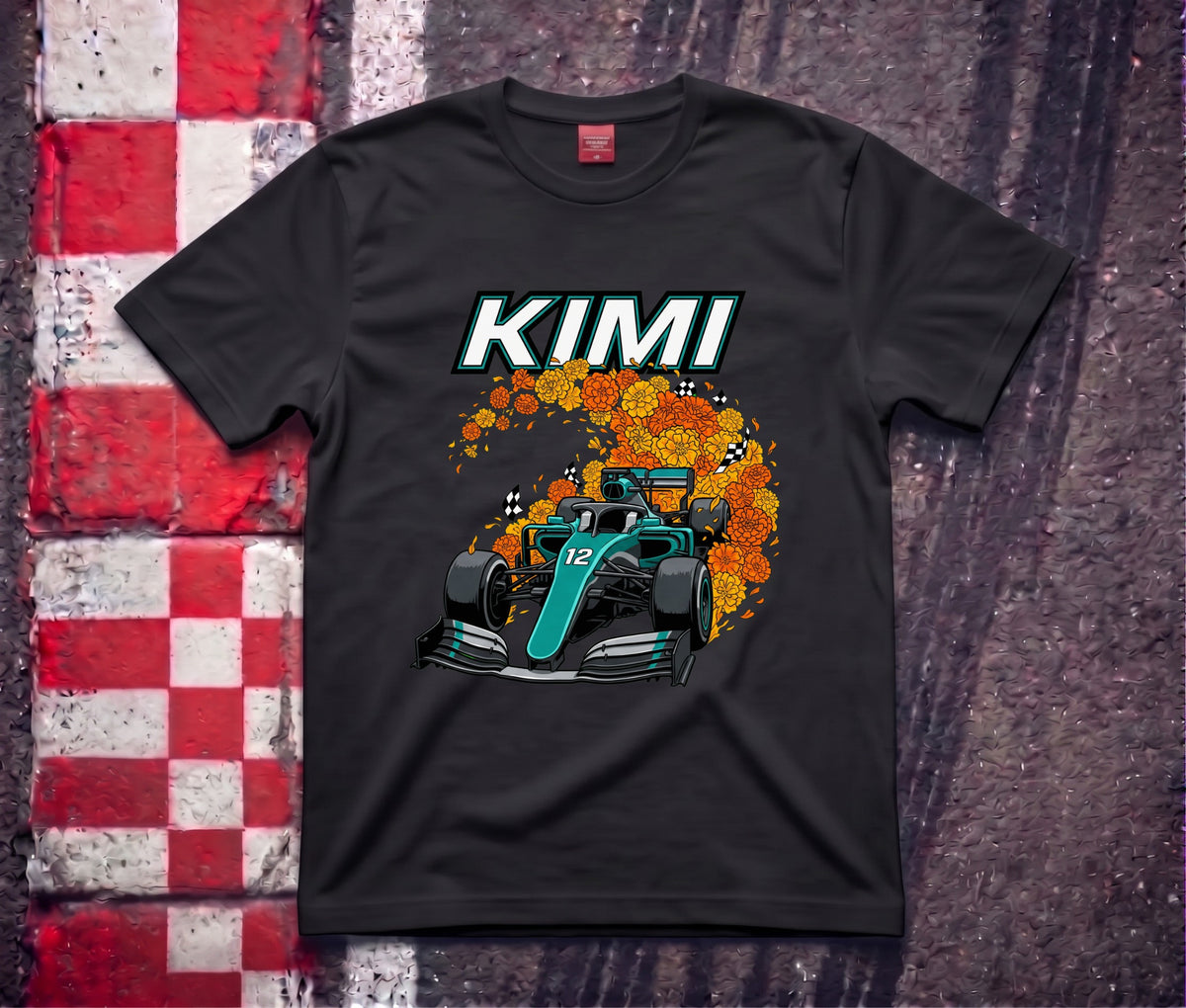 Kimi 12 Marigold Trail black t-shirt