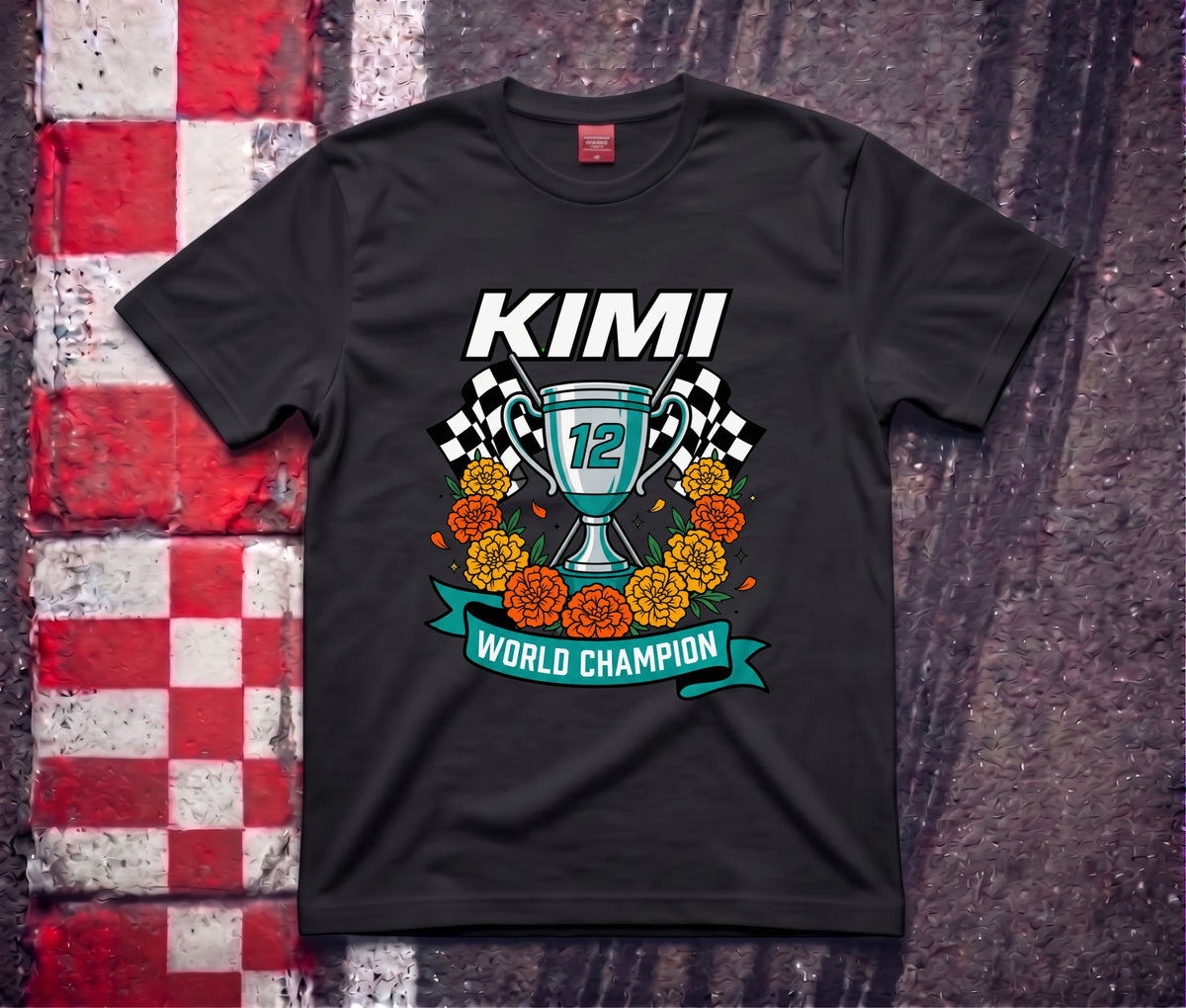 Kimi 12 World Champion Trophy black t-shirt