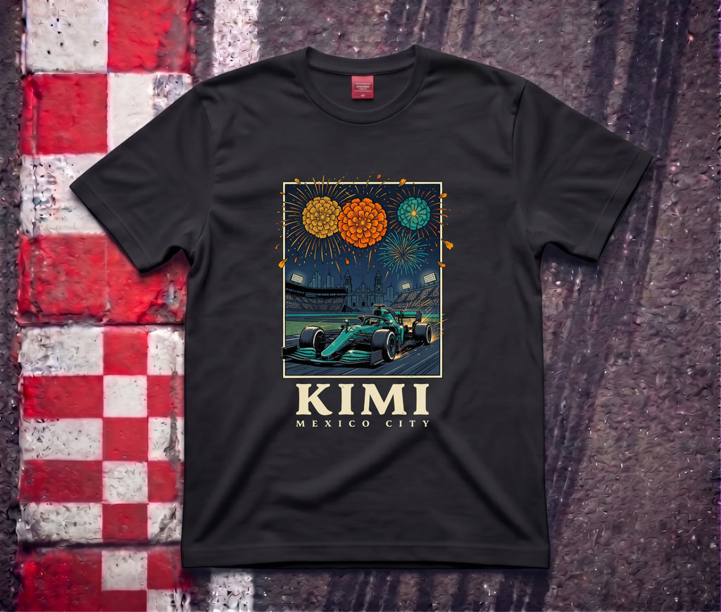 Kimi Fireworks black t-shirt