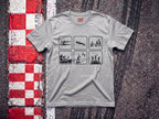 Racing Picto (Horizontal) F1 t-shirt in Sport Grey, flat lay on a race track kerb
